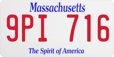 MA license plate 9PI716