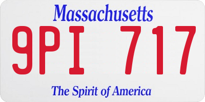 MA license plate 9PI717