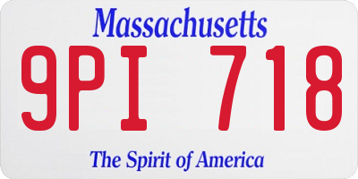 MA license plate 9PI718