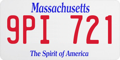 MA license plate 9PI721