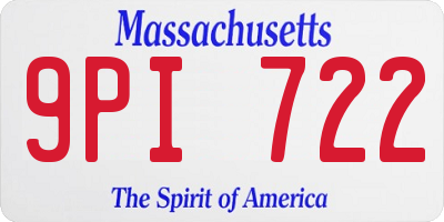 MA license plate 9PI722