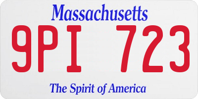 MA license plate 9PI723
