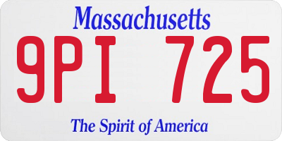 MA license plate 9PI725