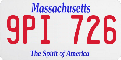 MA license plate 9PI726