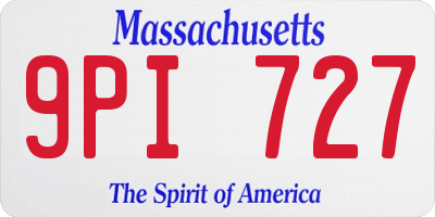 MA license plate 9PI727