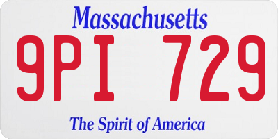 MA license plate 9PI729