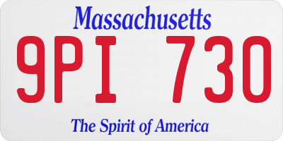 MA license plate 9PI730