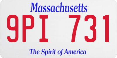 MA license plate 9PI731