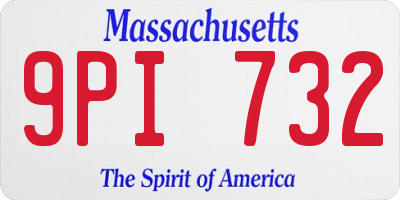 MA license plate 9PI732