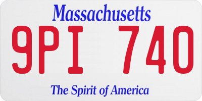 MA license plate 9PI740