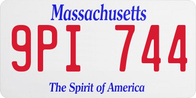 MA license plate 9PI744