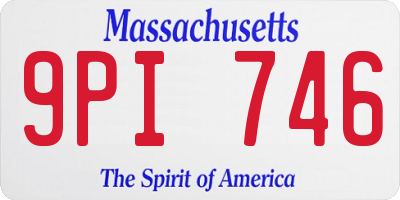 MA license plate 9PI746