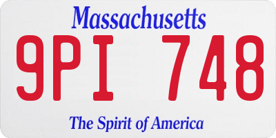 MA license plate 9PI748