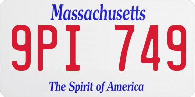 MA license plate 9PI749