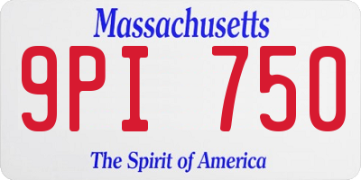 MA license plate 9PI750