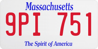 MA license plate 9PI751