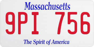 MA license plate 9PI756