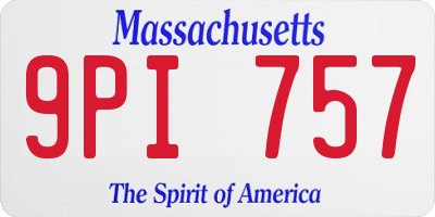 MA license plate 9PI757