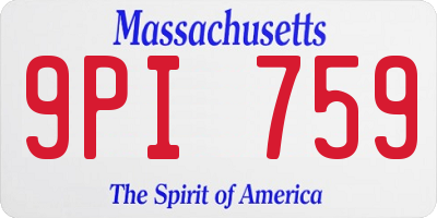 MA license plate 9PI759