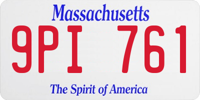 MA license plate 9PI761