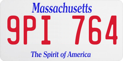 MA license plate 9PI764