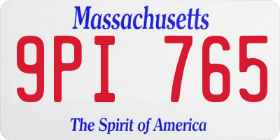 MA license plate 9PI765