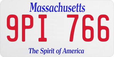 MA license plate 9PI766