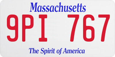 MA license plate 9PI767