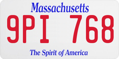 MA license plate 9PI768