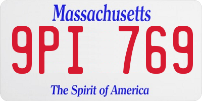 MA license plate 9PI769