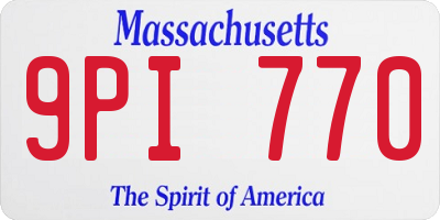 MA license plate 9PI770