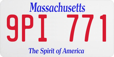 MA license plate 9PI771