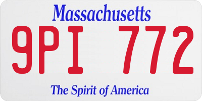 MA license plate 9PI772