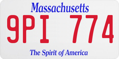 MA license plate 9PI774
