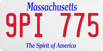 MA license plate 9PI775