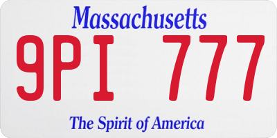 MA license plate 9PI777