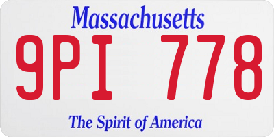 MA license plate 9PI778