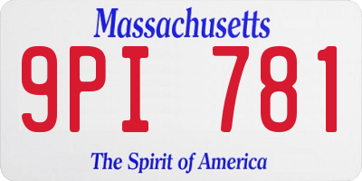 MA license plate 9PI781