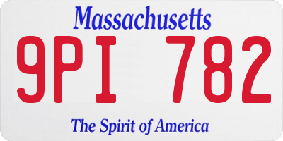 MA license plate 9PI782