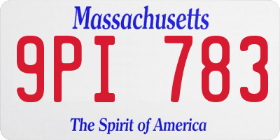 MA license plate 9PI783
