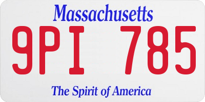 MA license plate 9PI785