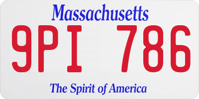 MA license plate 9PI786