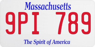 MA license plate 9PI789