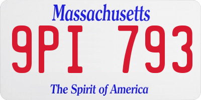 MA license plate 9PI793