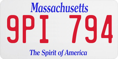 MA license plate 9PI794