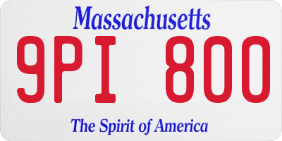 MA license plate 9PI800