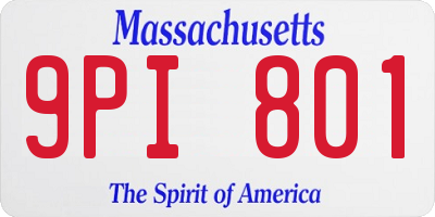 MA license plate 9PI801