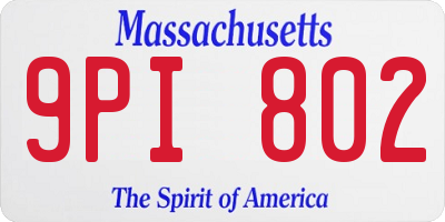 MA license plate 9PI802