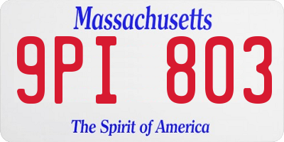 MA license plate 9PI803