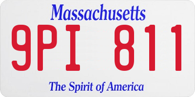 MA license plate 9PI811